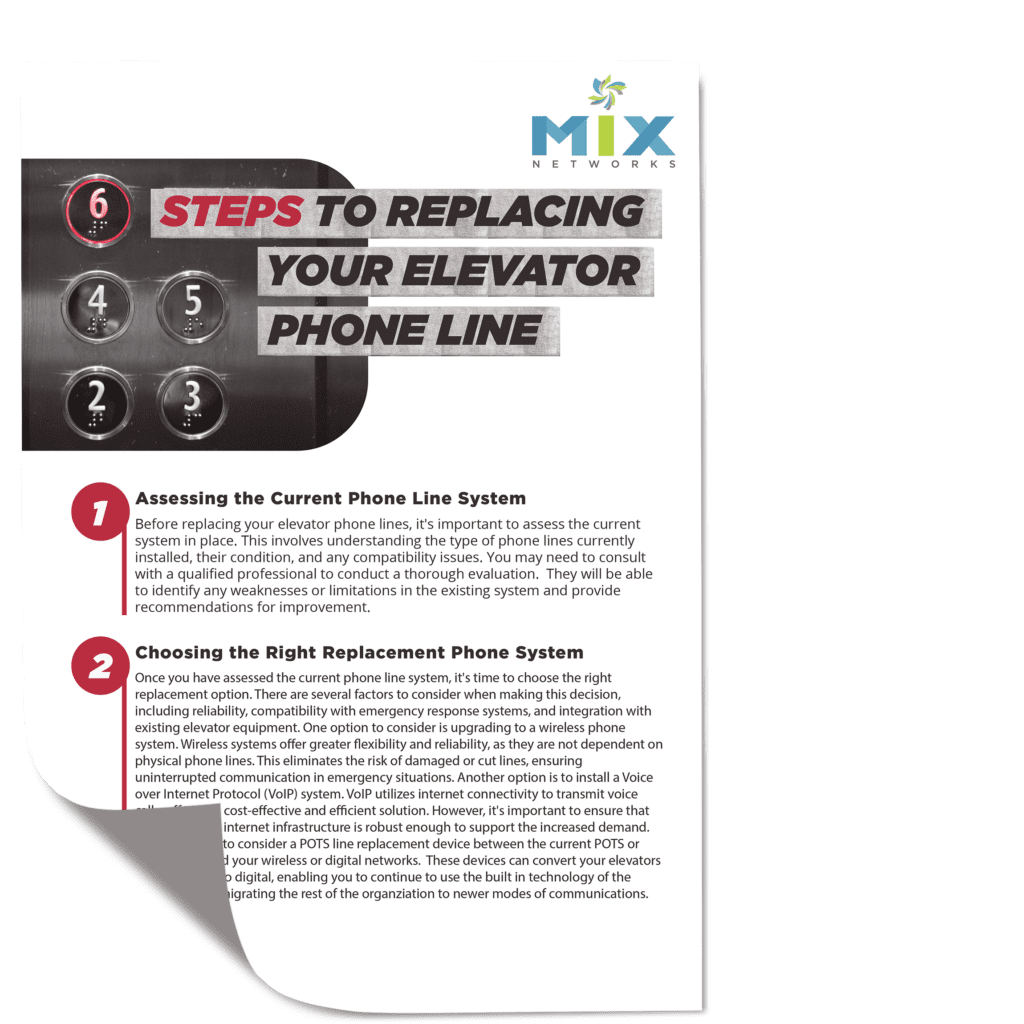 6 steps to Replacing your Elevator phone line MIX Networks®